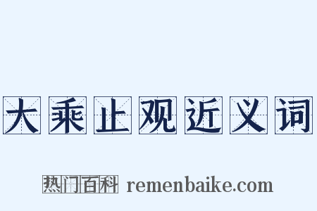 大乘止观近义词是什么意思的图片